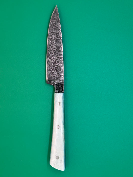 couteau de table forgé damas